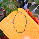 Load image into Gallery viewer, Green Brass Geometric Necklace
