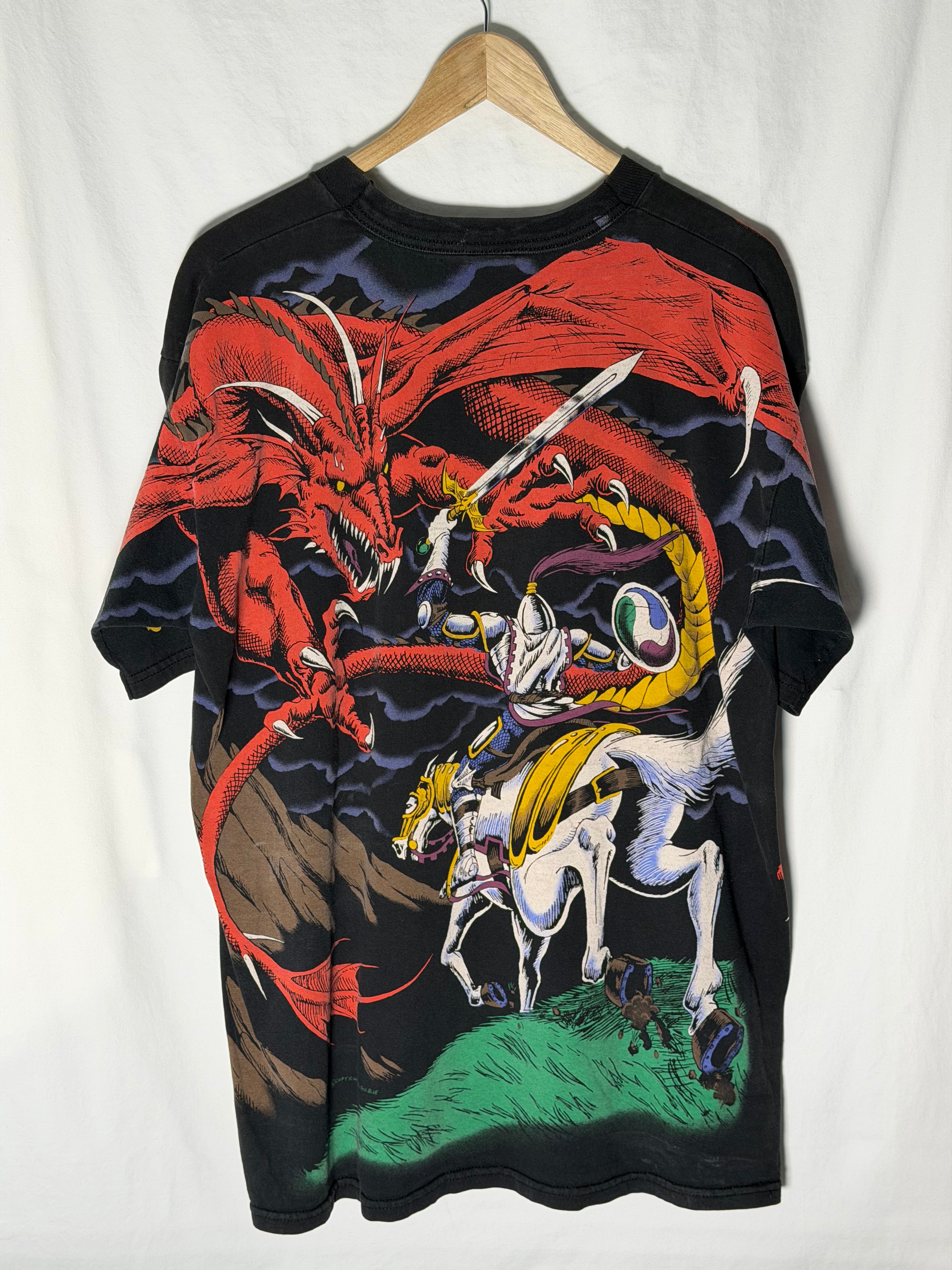 1993 Liquid Blue Tag DRAGON Knight AOP Shirt XL Single Stitch