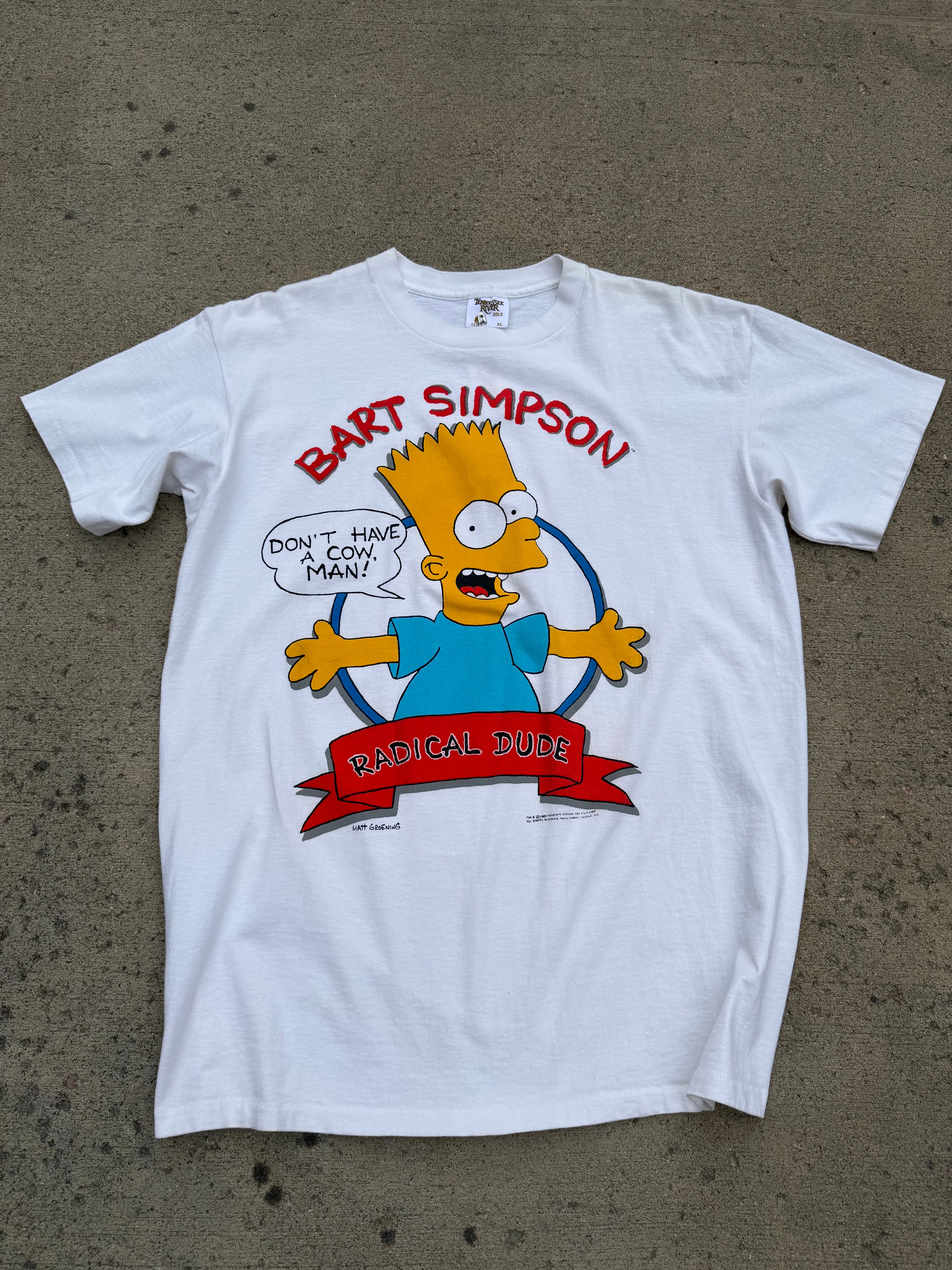 VIntage 1989 Bart Simpson Radical Dude White T-Shirt – GoodKid