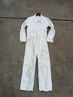 Load image into Gallery viewer, Share Vintage 1950 - 1960's Frontier Airlines "Air Mail" White Jumpsuit Size M
