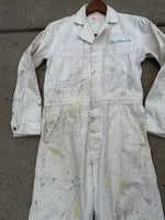 Load image into Gallery viewer, Share Vintage 1950 - 1960's Frontier Airlines "Air Mail" White Jumpsuit Size M
