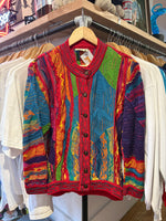 Load image into Gallery viewer, Vintage 1990's Red Button-up Coogi Sweater
